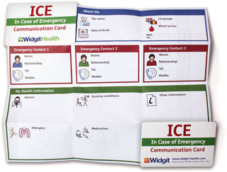 ICE card front