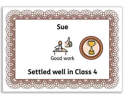 Symbol-supported certificate created with Widgit Online
