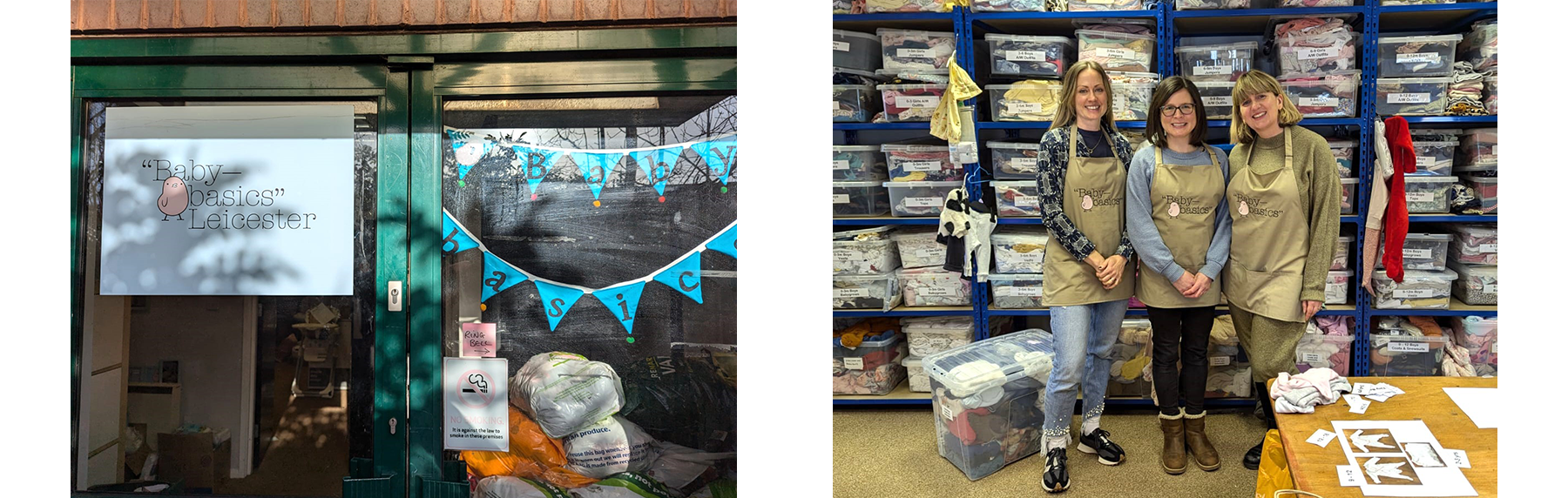 Laura, Jo and Louise volunteering at Baby Basics in Leicester
