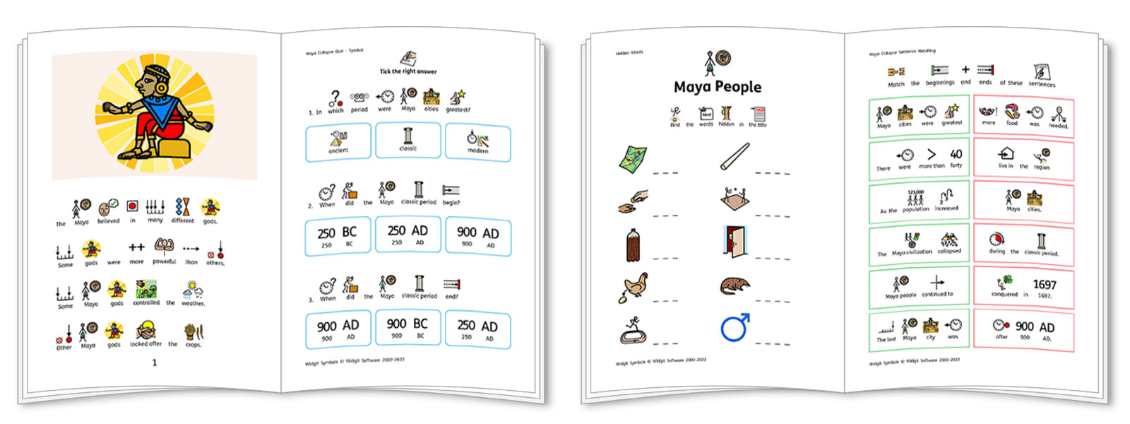 signs with Widgit Symbols, Moonwriting and Braille