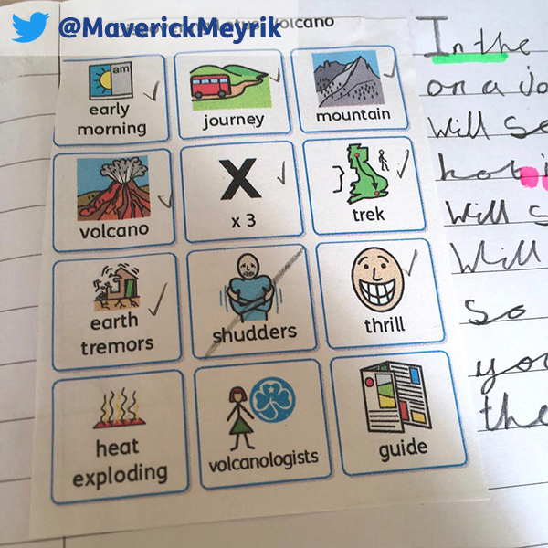 Writing activity with symbol support