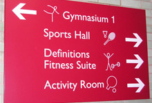 Signage in a Leisure Centre