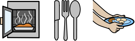 More examples of Widgit Symbols used in the Tom Kerridge symbolised recipe sheets.