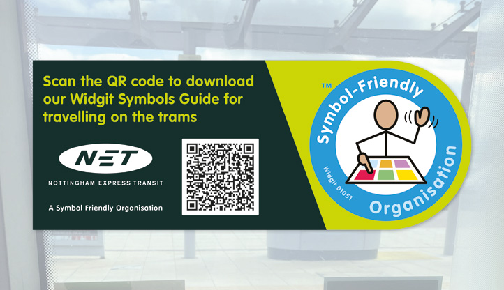 QR Code to access the symbols guide for travelling on Notingham Trams