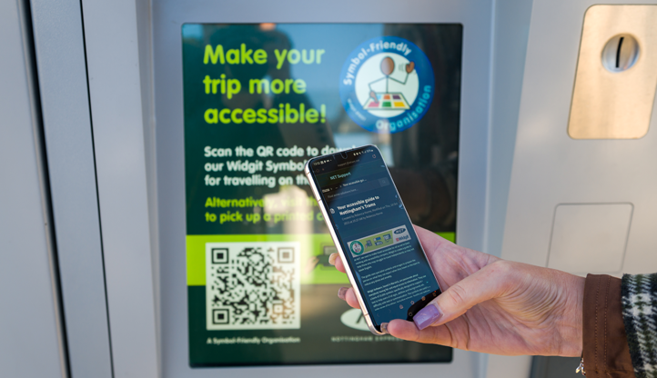 Accessing symbolised guide to travelling on Nottinghams Trams on a mobile device