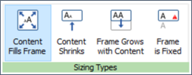 Frame and cell sizing types