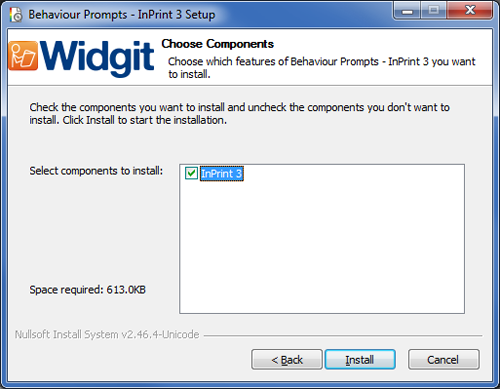Installing Resources for InPrint 3 - Choose Components