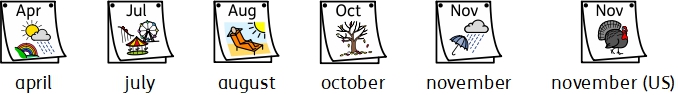 Months - New symbols
