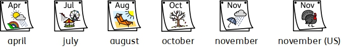 Months - New symbols