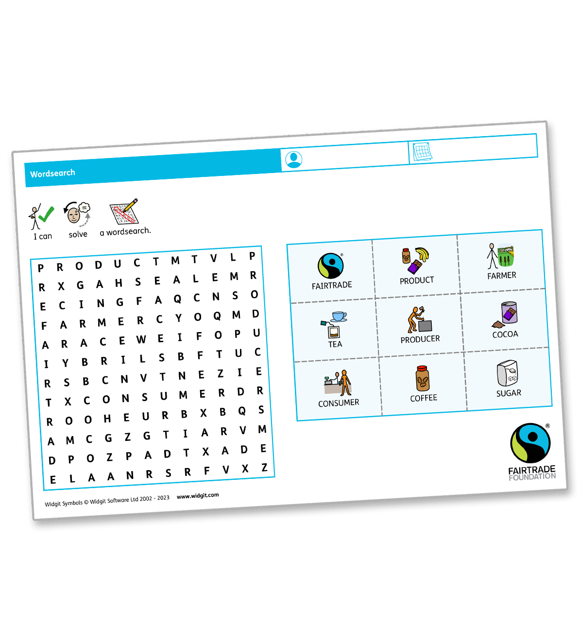 Fairtrade wordsearch