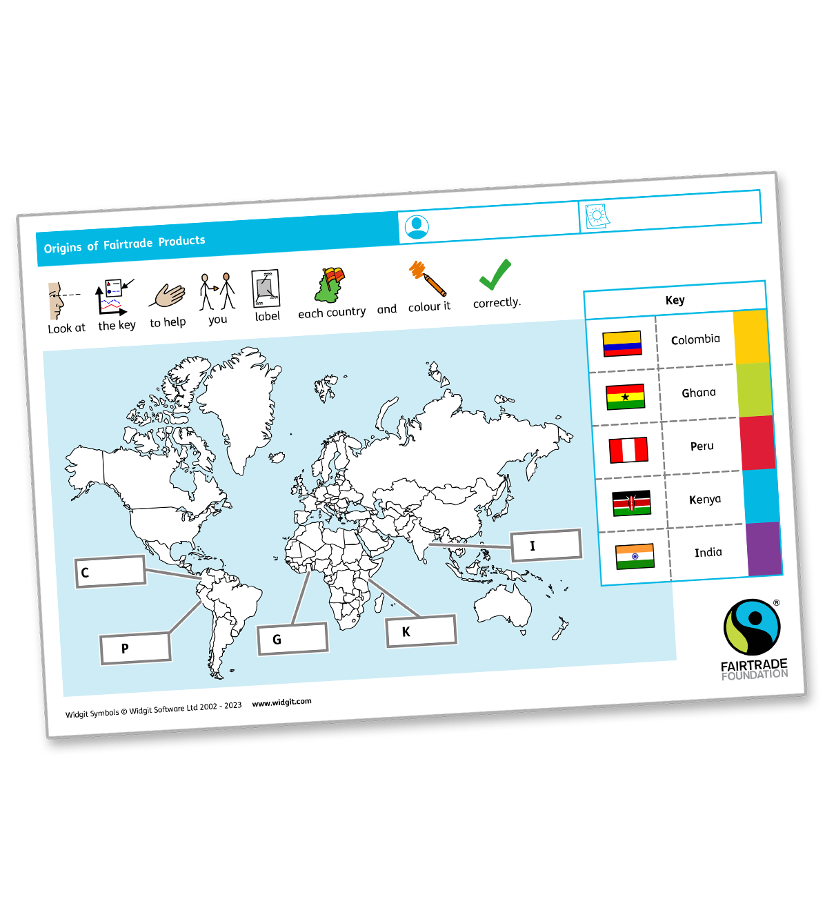 Origins of Fairtrade products activity