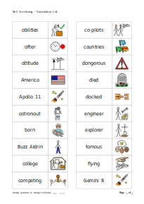 Vocabulary list