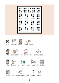 Helen Keller symbol-supported book