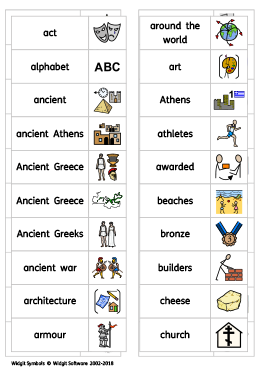 Greek Vocabulary Sheet