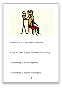 A set of symbolised books to support teaching about the coronation of King Charles III
