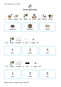 Maya Technology Quiz Symbol Activity