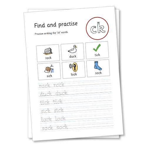 Handwriting Activity with Widgit Symbols