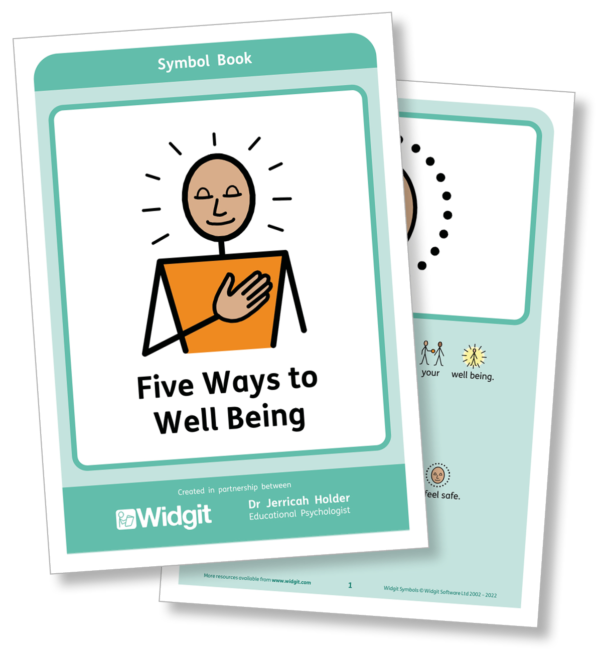 Five ways to wellbeing symbol-supported book page 1 