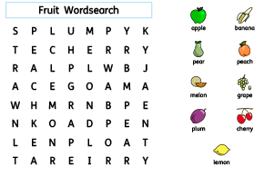 Fruit Wordsearch