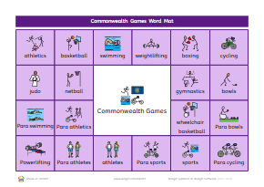 Commonwealth Games 2026 Word Mat