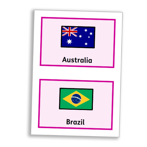 Team Flag Display Cards for Women's Rugby 2025