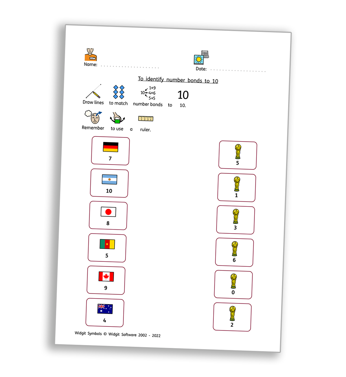 Number Bonds Activity Qatar 2022