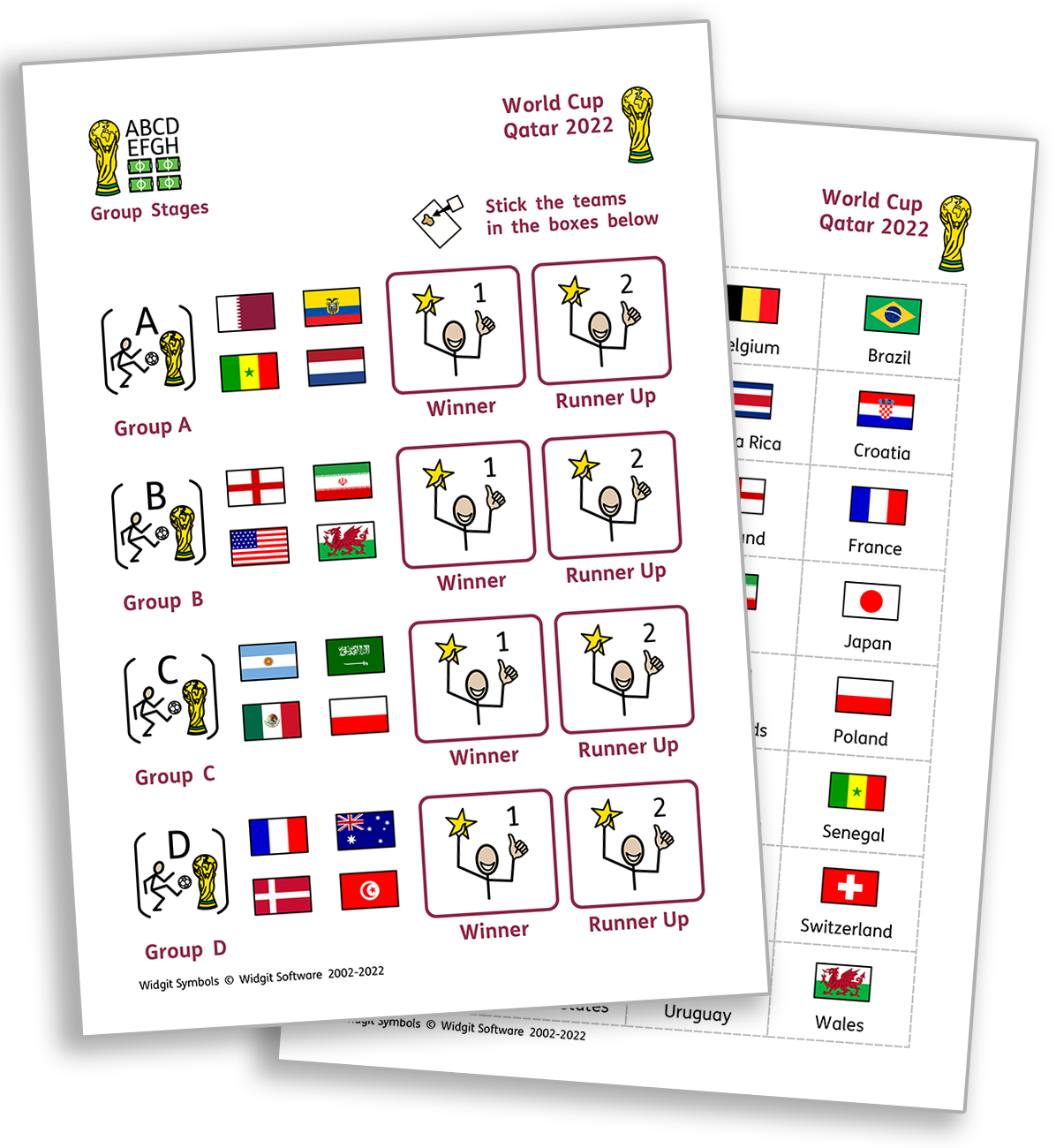 Cut and Stick World Cup Wall Chart for Qatar 2022