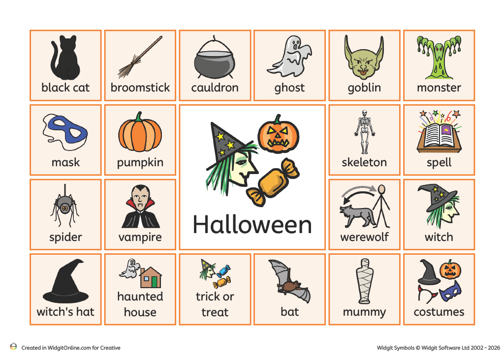 Halloween Word Mat