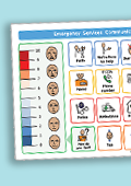Widgit Symbols Emergency Service Communication Board